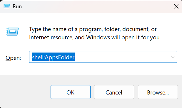 Command for apps list