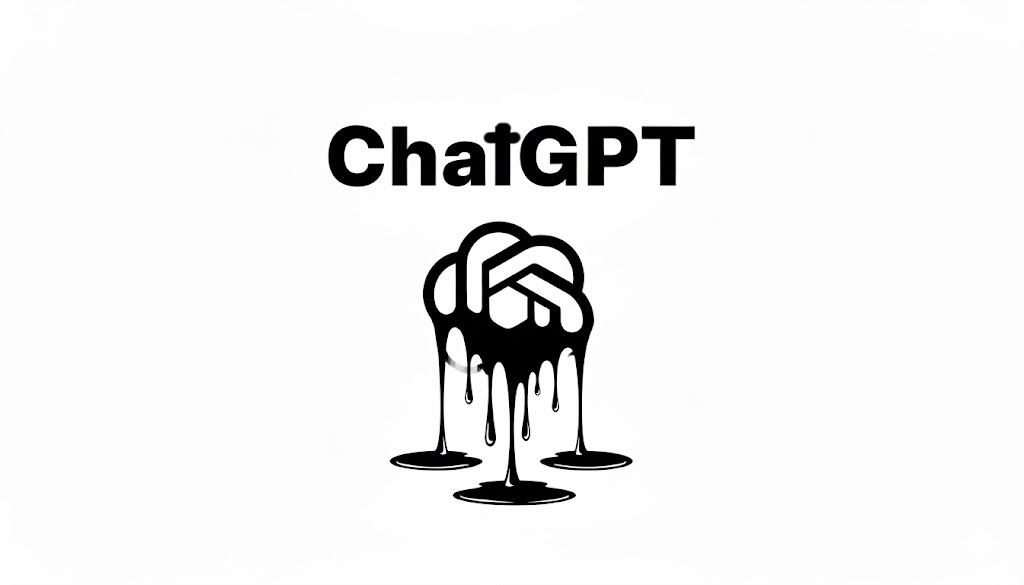 A picture showing a Dali-like melting of the ChatGPT logo