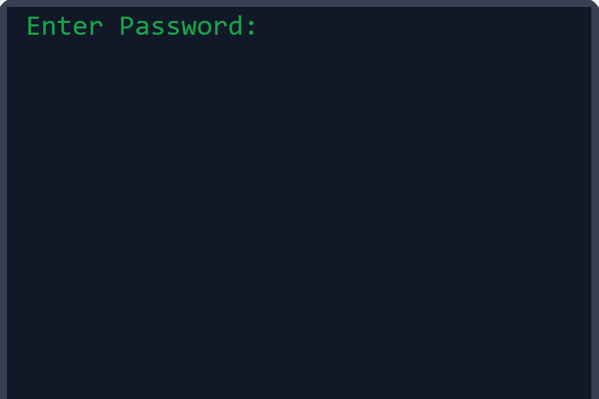 A computer prompts for a password