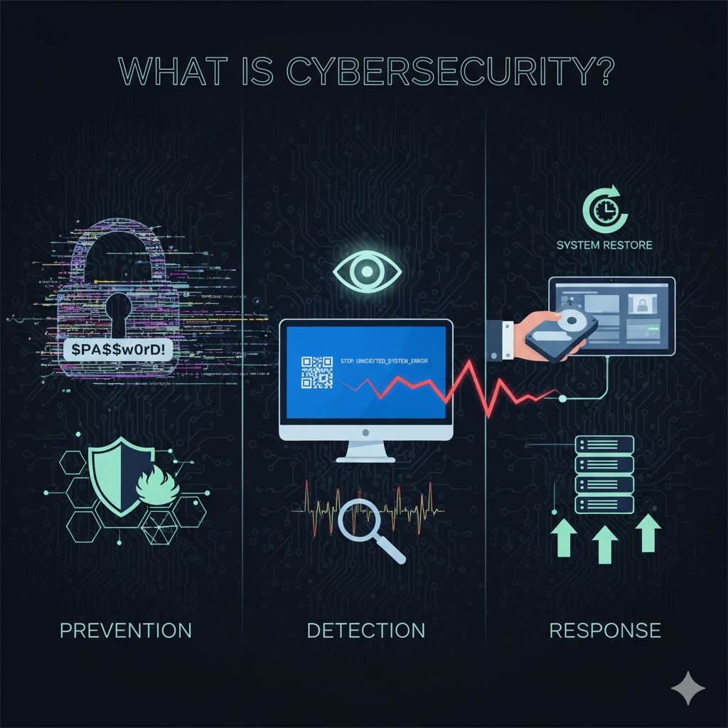 A picture showing cyber security functions